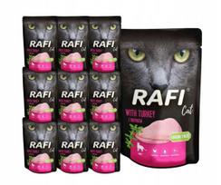 Šlapias kačių maistas su kalakutiena, 10x100 g, be grūdų, RAFI Cat