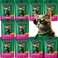 Šlapias kačių maistas VALLEY RAFI su jautiena, 100 g, 10 vnt.