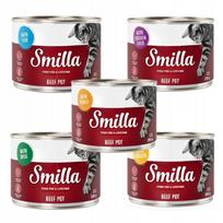 Šlapias kačių ėdalas Smilla su jautiena, suaugusioms katėms, 6 x 200 g (1,2 kg), įvairūs skoniai