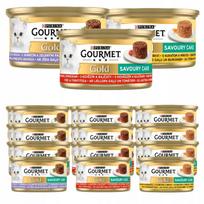 Katinų maistas Gourmet Gold Savoury Cake, 3 skoniai, 85 g, 24 vnt.