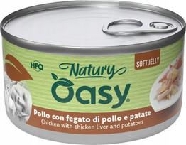 Konservuotas kačių maistas OASY su vištiena, kepenėlėmis ir bulvėmis želėje, 150 g