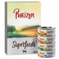 Šlapi kačių ėdalas Purizon Superfoods, įvairių skonių rinkinys, 6 x 70 g