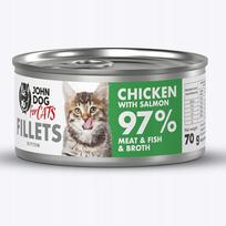 Vištienos ir lašišos filė kačiukams JOHN DOG, 70 g