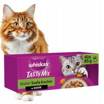 Šlapias kačių maistas WHISKAS, 40 x 85 g, įvairių skonių padaže