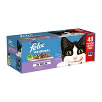 Katinų maistas Felix JUMBO PACK, įvairių skonių, 48 x 85 g