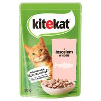 Katinų pašaras KITEKAT su lašiša padaže, 85 g, 5 vnt.