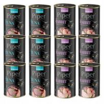 Katėms skirtas konservų rinkinys Dolina Noteci Piper Cat Sterilised, 2 skoniai, 12 x 400 g