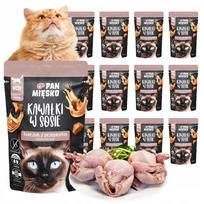 Drėgnas kačių ėdalas su vištiena ir putpelių mėsa, gabalėliai padaže, 85 g x12