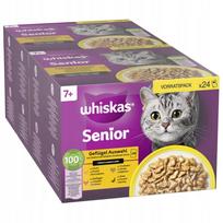 Šlapias kačių ėdalas Whiskas paukštiena, 24 vnt., 7+, 1,02 kg
