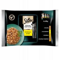 Katės ėdalas Sheba, paukštienos skonio gabaliukai padaže, 4 x 85 g