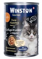 Katės ėdalas WINSTON su paukštiena ir kepenėlėmis, žvėrienos žele, 1 vnt.