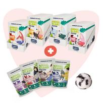 Katinų maistas LOVE BOX BROTH, 48 vnt. – kalakutiena, žuvis, jautiena, vištiena + dovanos