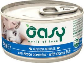 Šlapias pašaras katėms OASY Mousse su vandenynų žuvimi, 85 g