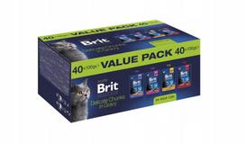 Drėgnas kačių maistas Brit Premium By Nature, 40 x 100 g, įvairių skonių