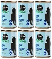 Šlapias kačių ėdalas Cosma Nature su tunu ir ančiuviais, 6 x 140 g