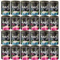 Šlapias kačių maistas RAFI, be grūdų, 24 x 400 g, 2 skonių rinkinys