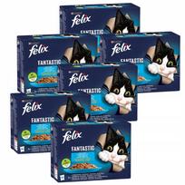 Drėgnas kačių ėdalas FELIX Fantastic su žuvimi žele, 72 x 85 g