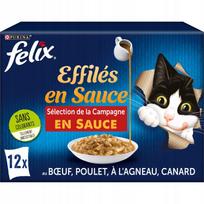 Katės pašaras Felix Effiles en Sauce, maišeliai su padažu, 12 x 85 g