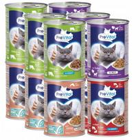 Šlapias kačių maistas, 12 x 415 g, įvairių skonių konservai