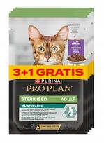 Šlapi katės maistas PURINA PRO PLAN Sterilised su antiena padaže, 4 x 85 g (3+1)