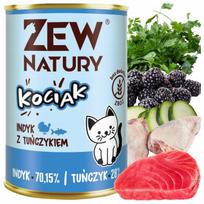 Šlapias kačių maistas su kalakutiena ir tunu, 400 g, Zew Natury
