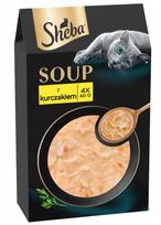 Šlapi kačių pašaro pakeliai Sheba Soup su vištiena, 4 x 40 g