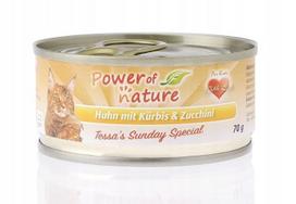 Katėms skirtas „Power of Nature“ vištienos, moliūgų ir cukinijų pašaras, 70 g
