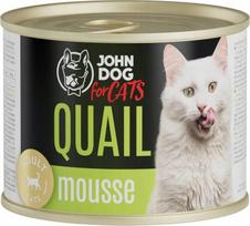 Šlapi žvėrienos pašaras katėms JOHN DOG, putpelė, 200 g
