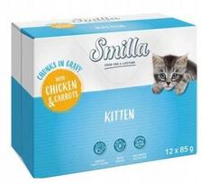 Katinukų ėdalas Smilla, vištiena su morkomis padaže, 12 x 85 g