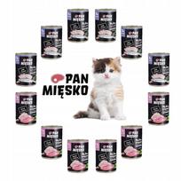 Šlapi kačiukų pašarai PAN MIĘSKO, įvairūs skoniai, 12 x 400 g