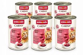 Šlapias kačių maistas ANIMONDA Carny Adult jautiena ir širdys, 6 x 400 g