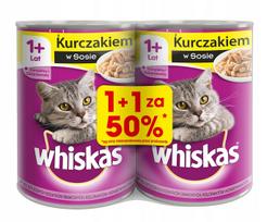 Šlapias kačių maistas Whiskas su vištiena padaže, 2 x 400 g konservai