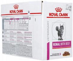 Šlapias kačių ėdalas Royal Canin Renal su jautiena, 12 x 85 g