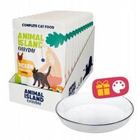 Drėgnas kačių maistas ANIMAL ISLAND vištienos filė, 12 x 85 g + dovana