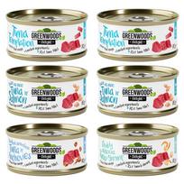 Šlapių pašarų rinkinys su tunu Greenwoods Delight, 6 x 70 g