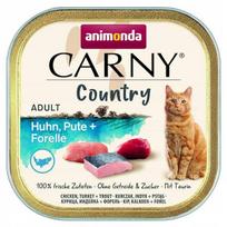 Kačių pašaras Animonda Carny Country su vištiena, kalakutiena ir upėtakiu, 100 g