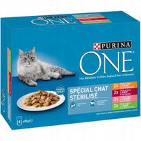 Sterilizuotų kačių pašaras Purina ONE Sterilcat, įvairių skonių, 8 x 85 g