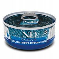 Šlapias kačių maistas Farmina Ocean Kitten su tunu ir moliūgu, 70 g