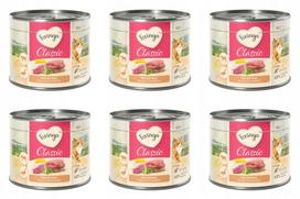 Šunų konservai Feringa, veršiena ir antis, 6 x 200 g, be grūdų, 70 % mėsos