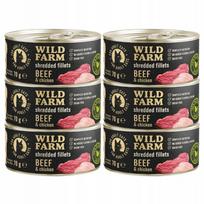 Šlapi kačių pašaras WILD FARM, jautienos ir vištienos filė sultinyje, 6 x 70 g