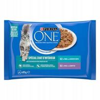 Šlapias kačių maistas Purina ONE Indoor, tunas ir veršiena, 4 x 85 g