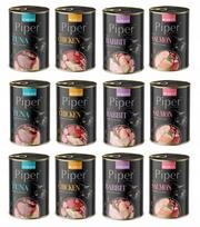 Šlapi kačių ėdalas PIPER Dolina Noteci, įvairių skonių, 12 x 400 g