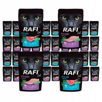 Šlapias kačių maistas Rafi, be grūdų, 40 x 100 g, įvairių skonių, be žuvies, Valley Noteć