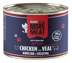 Kačių konservai BUBA Bubalicious su veršiena ir vištiena, kačiukams, 185 g