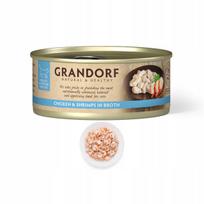 Kačių konservai Grandorf, vištiena ir krevetės, 70 g