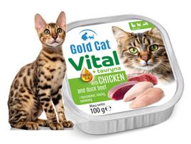 Šlapias kačių maistas Gold Cat Vital, antiena ir jautiena, 100 g paštetas