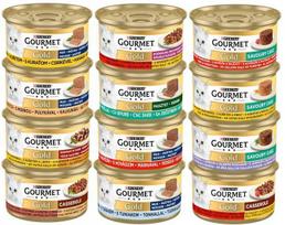 Katėms skirtas šlapias pašaras GOURMET GOLD, įvairių skonių, 14 x 85 g