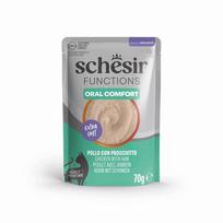 Šlapi kačių pašaras Schesir Functions Oral Comfort, vištiena ir kumpis, 70 g