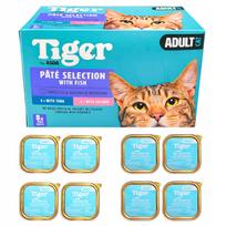 Šlapias kačių ėdalas Tiger, 8 x 100 g, įvairių skonių, 58 % mėsos