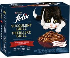 Kačių ėdalas Felix Tasty Shreds, įvairių kaimiškų skonių, padaže, 12 x 80 g